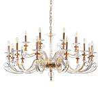 Люстра с 18-ю лампочками и изогнутыми прозрачными элементами из стекла Twisted Glass Candles Chandelier варинант исполнения - 1 | Loft Concept в Орле