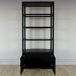 Стеллаж со стеклянными полками Elsa Dreams Black варинант исполнения - 3 | Loft Concept в Орле