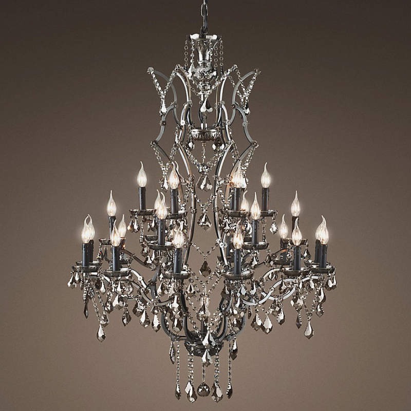 Люстра 19TH C. ROCOCO IRON & Smok CRYSTAL 25 Графит Стекло Смок Люстра 19TH C. ROCOCO IRON & Smok CRYSTAL 25 Графит Стекло Смок в Орле | Loft Concept