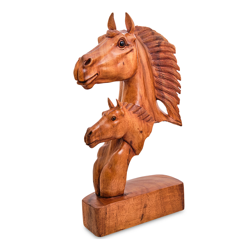 Статуэтка деревянная в виде головы лошади Horse of the World Коричневый Статуэтка деревянная в виде головы лошади Horse of the World Коричневый в Орле | Loft Concept