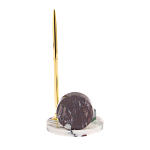 Часы настольные с шариковой металлической ручкой из натурального камня Stone Clock варинант исполнения - 3 | Loft Concept в Орле