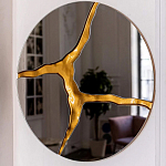 Зеркало кругле с декоративной золотой вставкой Golden Tree варинант исполнения - 4 | Loft Concept в Орле