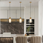 Подвесной светильник светодиодный с цилиндрическим плафоном Stone Helios варинант исполнения - 6 | Loft Concept в Орле