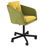 Стул с мягкой обивкой из велюра и подъемно-поворотным механизмом на колесиках Mason Green and Yellow варинант исполнения - 1 | Loft Concept в Орле