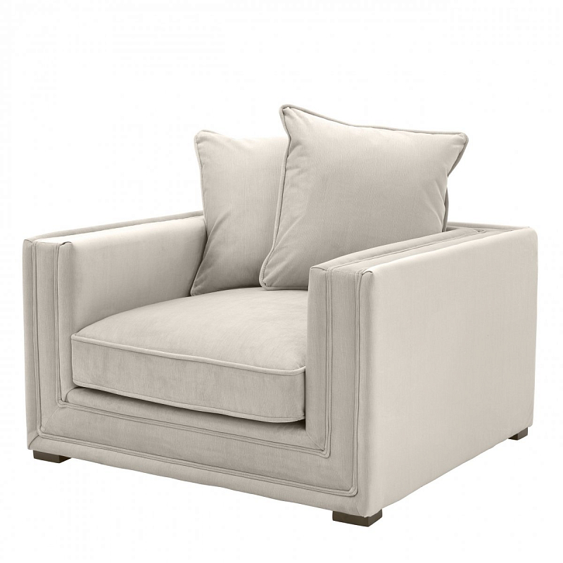 Кресло Eichholtz Chair Menorca Stone grey Бежево-серый Черный Кресло Eichholtz Chair Menorca Stone grey Бежево-серый Черный в Орле | Loft Concept