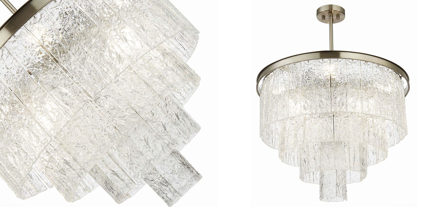 Люстра Renea Textured Glass Chandelier Nickel D60 Люстра Renea Textured Glass Chandelier Nickel D60 - Loft-Concept в Орле