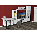 Стеллаж книжный белый с 3-мя открытыми полками и дверкой Strict Lines варинант исполнения - 6 | Loft Concept в Орле