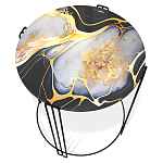 Стол журнальный круглый со столешницей из стекла Gold and Black Marble варинант исполнения - 2 | Loft Concept в Орле