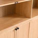 Книжный шкаф из массива сосны с металлической лестницей Burton Wood Cabinet варинант исполнения - 7 | Loft Concept в Орле