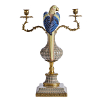 Подсвечникв образе попугая из фарфора с бронзовыми элементами Eden Garden варинант исполнения - 3 | Loft Concept в Орле