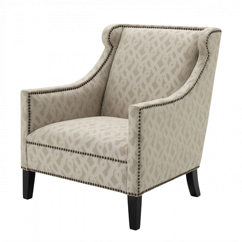 Кресло Eichholtz Chair Jenner Grey Бежево-серый Черный Кресло Eichholtz Chair Jenner Grey Бежево-серый Черный в Орле | Loft Concept