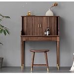 Туалетный стол деревянный с ящиком и зеркалом Moon Walnut Furniture варинант исполнения - 3 | Loft Concept в Орле