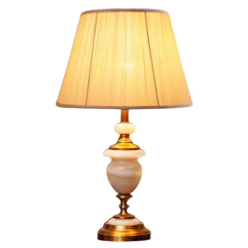 Настольная лампа керамическая с тканевым абажуром Millennium Бронза Белый в Орле | Loft Concept 