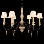 Люстра на металлическом основании с 6-ю белыми тканевыми абажурами Terrain варинант исполнения - 6 | Loft Concept в Орле