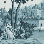 Обои ручная роспись Views of Italy Mare Verde варинант исполнения - 1 | Loft Concept в Орле