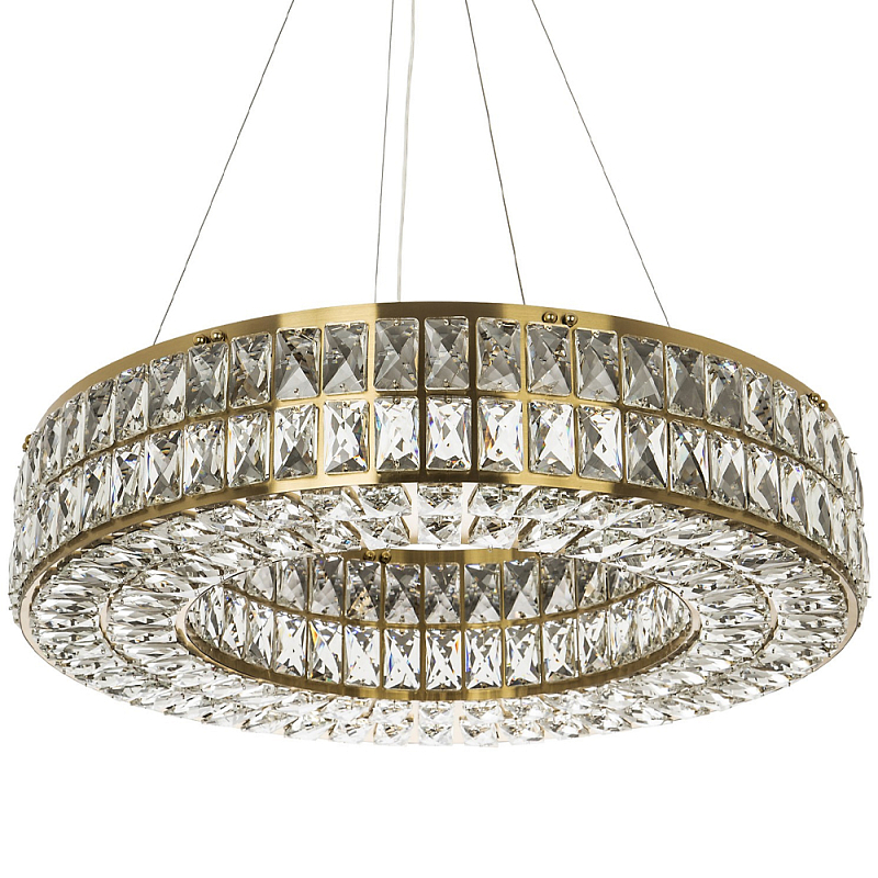 Круглая люстра с хрустальным декором Langlais Crystal Brass Chandelier Латунь Прозрачное Стекло Круглая люстра с хрустальным декором Langlais Crystal Brass Chandelier Латунь Прозрачное Стекло в Орле | Loft Concept