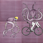 Плитка с узором Осьминог велосипедист варинант исполнения - 2 | Loft Concept в Орле