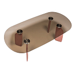 Обеденный стол со стеклянной столешницей и розовыми ножками с тканевой обивкой Wrigley варинант исполнения - 1 | Loft Concept в Орле