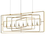 Люстра золотая из пересекающихся прямоугольных элементов Thin Intersecting Rectangles варинант исполнения - 2 | Loft Concept в Орле