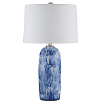 Настольная лампа керамическая с бело-синими мазками Painterly Strokes варинант исполнения - 3 | Loft Concept в Орле