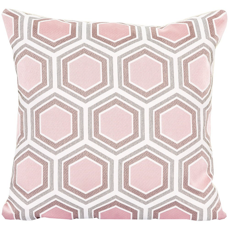 Подушка Hexagon Pink Geometry Белый Розовый пастельный Подушка Hexagon Pink Geometry Белый Розовый пастельный в Орле | Loft Concept