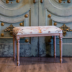 Банкетка из массива бука светло-зеленая с растительным орнаментом Raffael Angel Floral Banquette варинант исполнения - 5 | Loft Concept в Орле