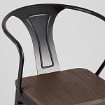 Черный глянцевый стул с сиденьем из натурального дерева TOLIX варинант исполнения - 6 | Loft Concept в Орле