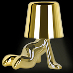 Настольная лампа фигурная цвета золото с гладким абажуром Высота 17 см Sophia варинант исполнения - 3 | Loft Concept в Орле