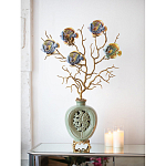 Ваза зеленая с бронзовыми ветвями и фарфоровыми рыбками Eden Garden варинант исполнения - 4 | Loft Concept в Орле