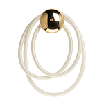 Бра с круглым золотистым основанием и белыми изогнутыми световыми линиями Luke Lampco Tracer Lamp варинант исполнения - 1 | Loft Concept в Орле