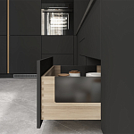 Черный матовый кухонный гарнитур с фасадом под дерево Renart Kitchen Set варинант исполнения - 2 | Loft Concept в Орле