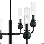 Люстра с 8-ю плафонами в форме стеклянных трубок и мраморных декоративных элементов Montreal варинант исполнения - 5 | Loft Concept в Орле