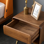 Прикроватная деревянная тумба с ящиком и нишей для хранения Moon Walnut Furniture варинант исполнения - 2 | Loft Concept в Орле