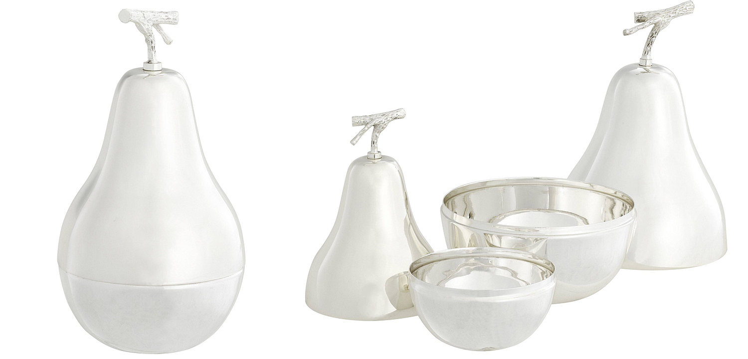 Комплект шкатулок Eichholtz Box Pear Set of 2 Silver Комплект шкатулок Eichholtz Box Pear Set of 2 Silver - Loft-Concept в Орле