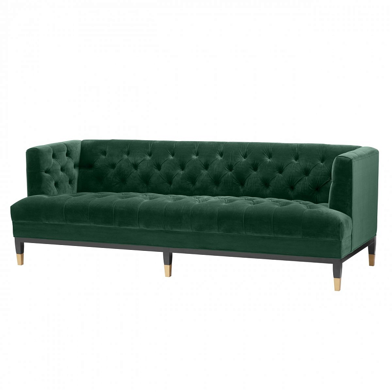 Диван Eichholtz Sofa Castelle dark green Зеленый Латунь Черный Диван Eichholtz Sofa Castelle dark green Зеленый Латунь Черный в Орле | Loft Concept
