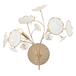 Бра с белыми лепестками из керамики и прозрачными хрустальными цветками Wintery flovers варинант исполнения - 1 | Loft Concept в Орле