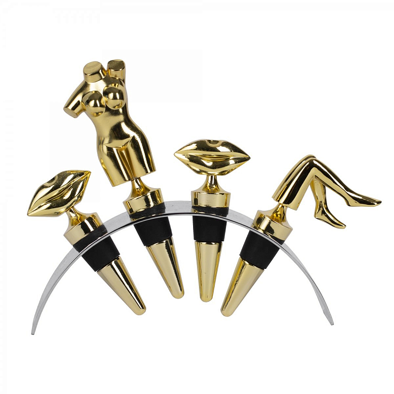 Набор пробок для бутылок ACOLYTE WINE STOPPER Латунь в Орле | Loft Concept 