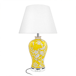 Настольная лампа желтая с изображением белых птиц Flight Among Acacia варинант исполнения - 1 | Loft Concept в Орле