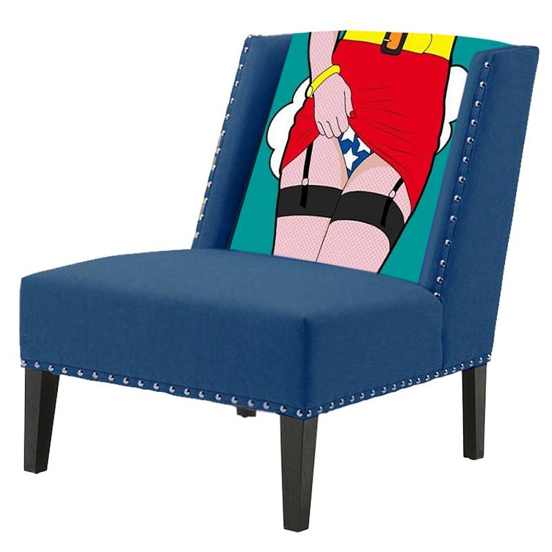 FUN Armchair "Super woman" Blue Дизайнерское кресло с цветным принтом Бирюзовый FUN Armchair "Super woman" Blue Дизайнерское кресло с цветным принтом Бирюзовый в Орле | Loft Concept