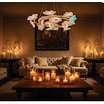 Люстра круглая на золотом каркасе с цветочным декором Miscellaneous herbs варинант исполнения - 7 | Loft Concept в Орле