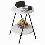Стол приставной с 2-мя круглыми белыми столешницами ESSEL SIDE TABLE WHITE варинант исполнения - 1 | Loft Concept в Орле