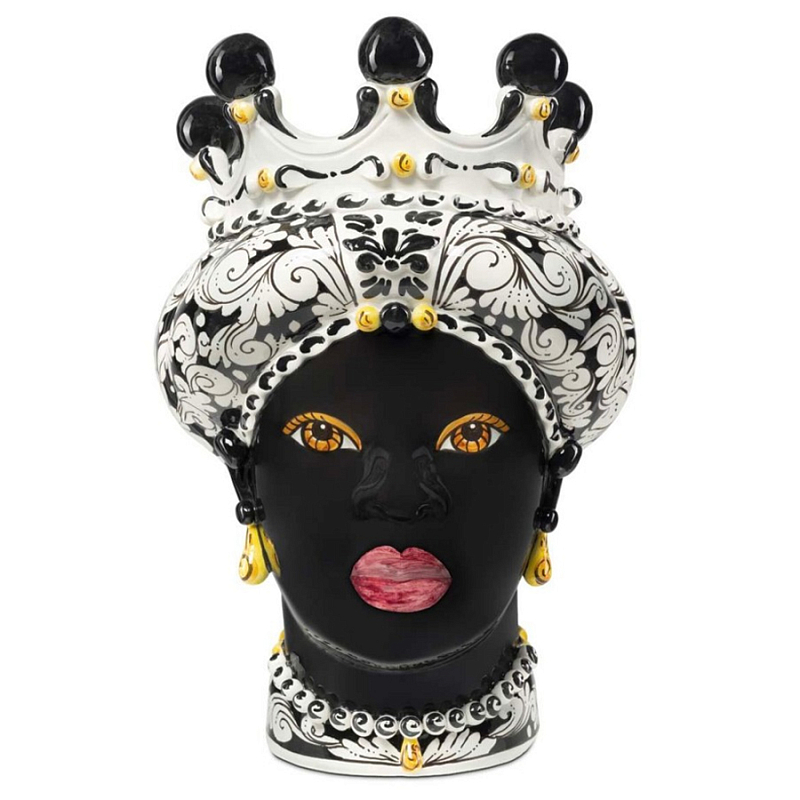 Ваза Vase Moro Lady Ornate Black Черный Белый в Орле | Loft Concept 