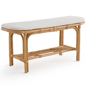 Скамья из ротанга с подушкой Manlio Rattan Bench