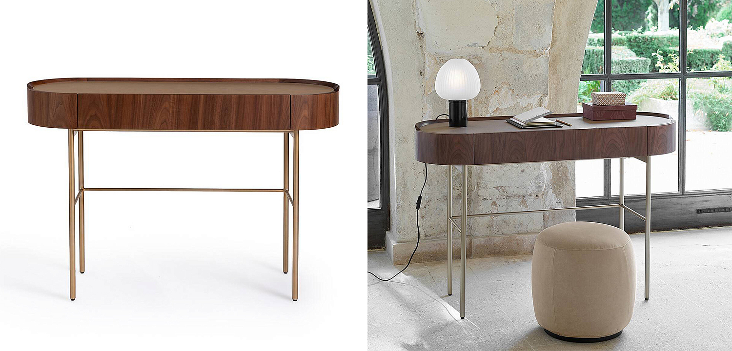 Стол-консоль Walnut and Leather Стол-консоль Walnut and Leather - Loft-Concept в Орле