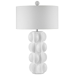 Настольная лампа белая с тканевым абажуром в форме цилиндра Morphing варинант исполнения - 4 | Loft Concept в Орле