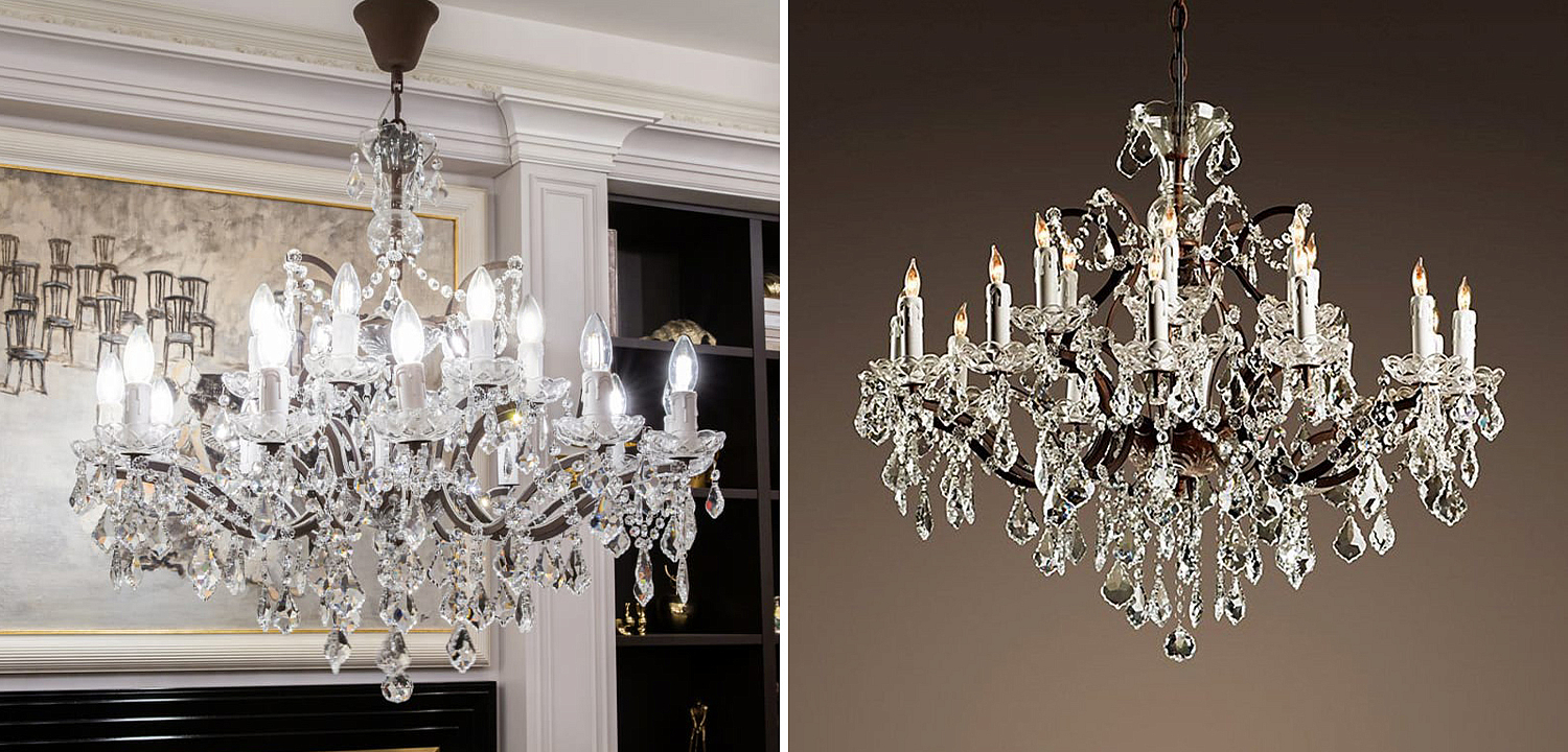 Люстра 19th c. Rococo IRON & CLEAR CRYSTAL Brown Chandelier 18 Люстра 19th c. Rococo IRON & CLEAR CRYSTAL Brown Chandelier 18 - Loft-Concept в Орле