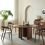 Стол обеденный круглый с двойной столешницей Walnut Wood Table варинант исполнения - 2 | Loft Concept в Орле