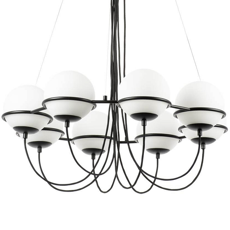 Люстра Melissa Chandelier Black 8 Черный Белый Люстра Melissa Chandelier Black 8 Черный Белый в Орле | Loft Concept