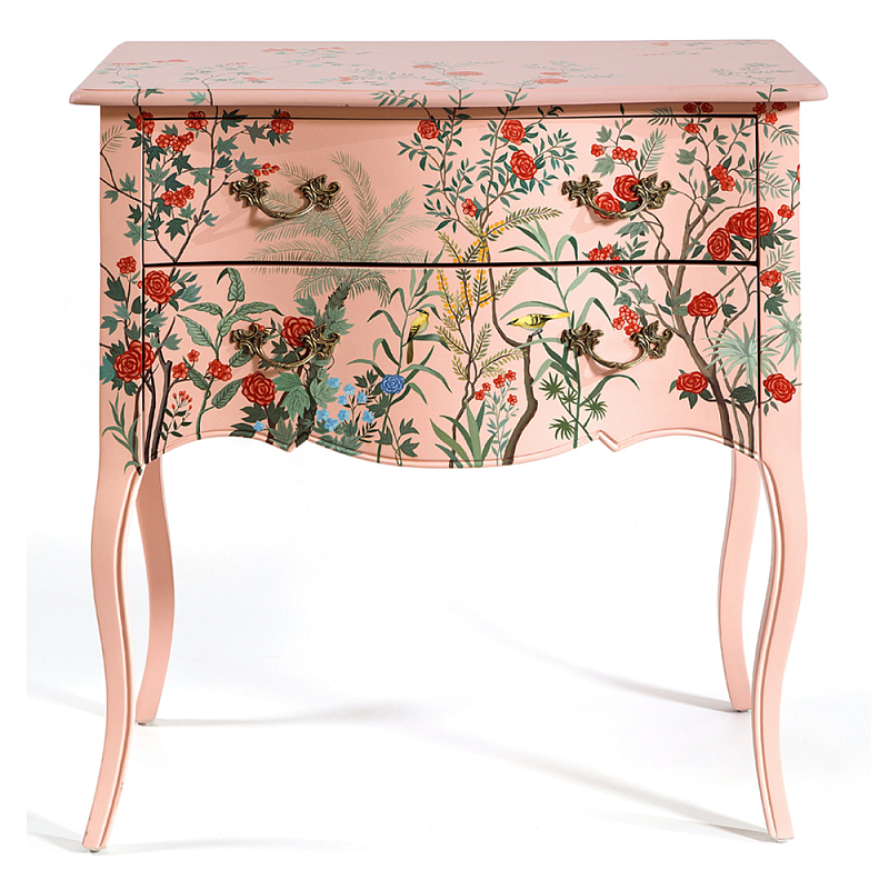 Комод розовый с росписью Цветы L.XV CHEST OF DRAWERS Flowers Розовый Мульти Комод розовый с росписью Цветы L.XV CHEST OF DRAWERS Flowers Розовый Мульти в Орле | Loft Concept