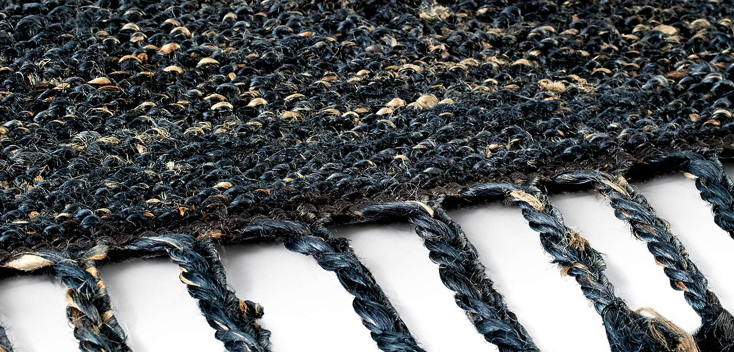 Ковер с бахромой Carpet blue 100% джут Ковер с бахромой Carpet blue 100% джут - Loft-Concept в Орле